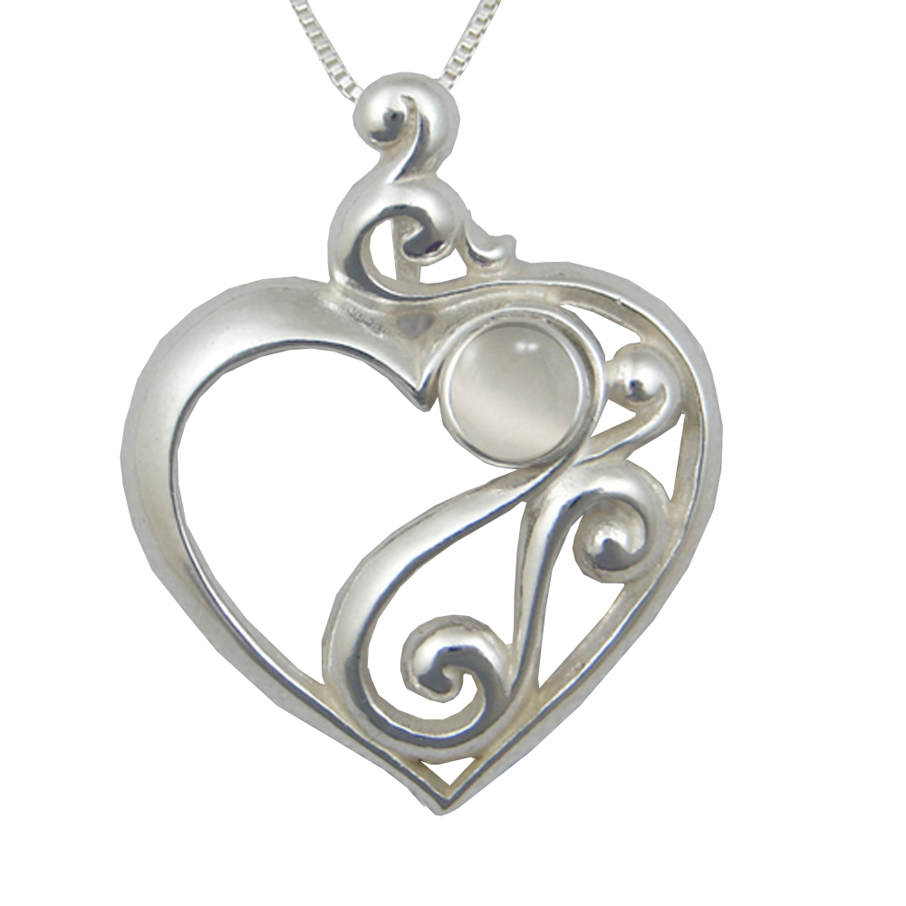 Sterling Silver Heart's Desire Pendant White Moonstone